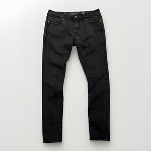 Miss Me Jeans Black Skinny Stud Rhinestone Embellished Distressed Womens Size 30